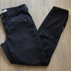GAP Moto Style Black Jeans Straight Leg